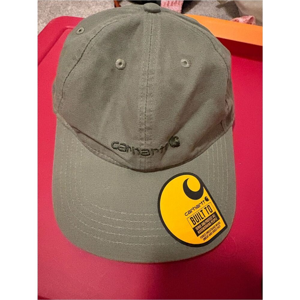 Carhartt Olive Canvas Hat with Logo Patch